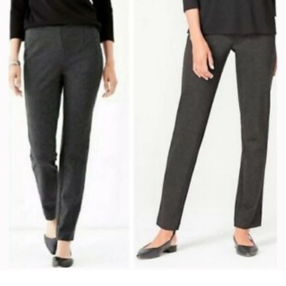 J. Jill Charcoal Gray‎ Stretch Ponte Knit Pants Womens 18 (1019) - Picture 1 of 6